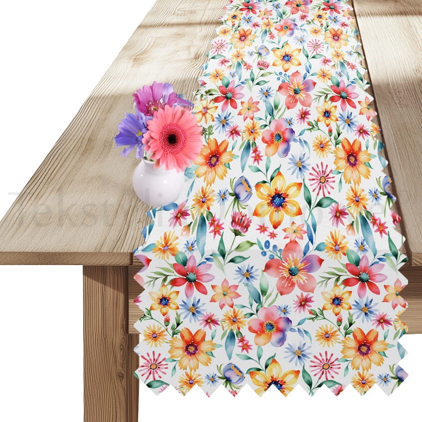 Bieżnik Primavera kolorowe kwiaty  50x100  