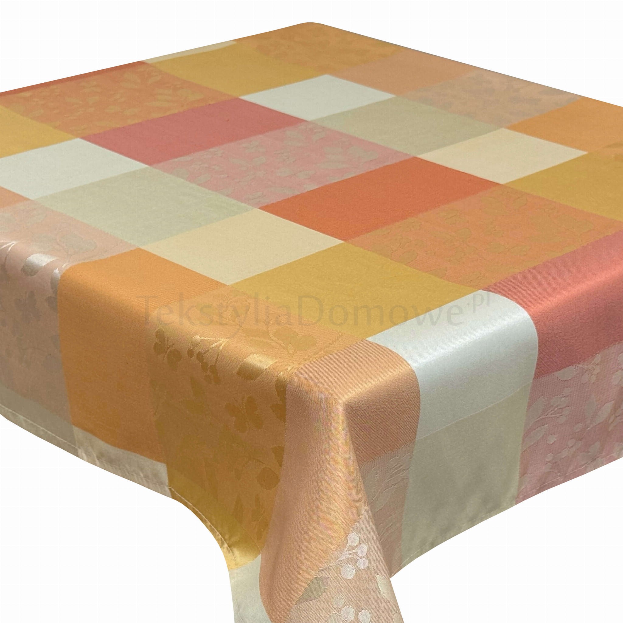Obrus dekoracyjny 80x80 cm ORIENT pomarańczowa krata